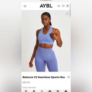 AYBL Balance v2 seamless sports bra in Steel Blue